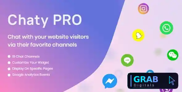 Chaty Pro v3.5.1 – Floating Chat Widget, Contact Icons, Messages, Telegram, Email, SMS, Call Button