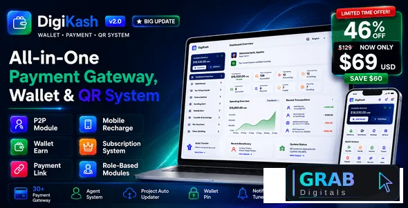 DigiKash v2.0 - Complete Payment Gateway, Wallet &amp; QR System