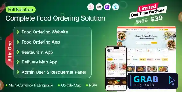 Foodigo v1.0 - Multi Restaurant and Online Food Ordering System Marketplace ( Full Applications )