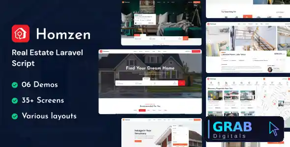 Homzen v1.3.6 - Laravel Real Estate Agency Portal Multilingual