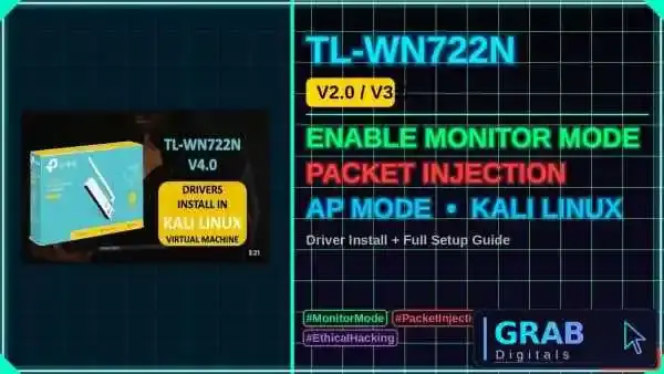 How to Enable Monitor Mode on TP-Link WN722N V2V3  Packet Injection  Kali Linux Step-by-Step