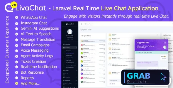 LivaChat v2.0 - Real-Time Live Chat CRM to Boost Sales &amp; Support