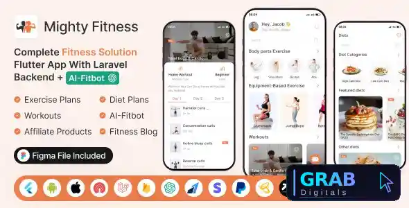 MightyFitness v11.0 - Complete Fitness Solution Flutter App With Laravel Backend + ChatGPT (AIFitbot)