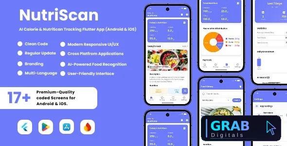 NutriScan v2.1.2 - AI Food Nutrition Analysis Flutter App for Android &amp; iOS